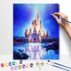 Disney Oil Painting DIY Digital Painting Magical Fantasy Castle Night View HandPainted Wall Art for Living Room and Entryway.