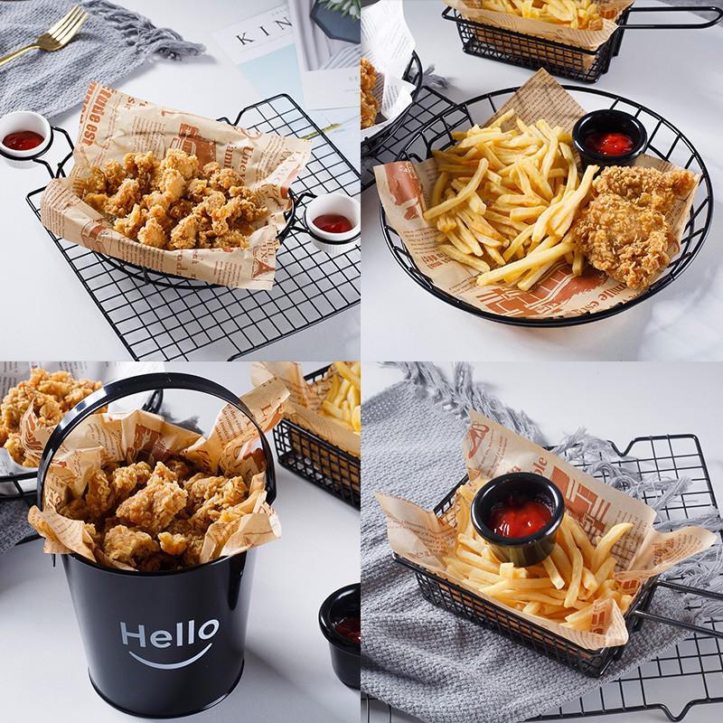 Creative Snack Basket: French Fries, Chicken Wings, Fried Chicken, Bread, and Bar Snack Holder