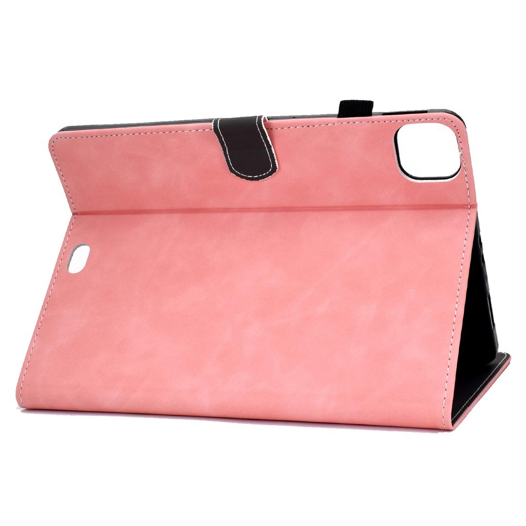 For iPad Pro 11 (2025)/11 (2024) Cowhide Texture PU Leather Stand Tablet Case Card Holder Cover with Pen Holder Loop