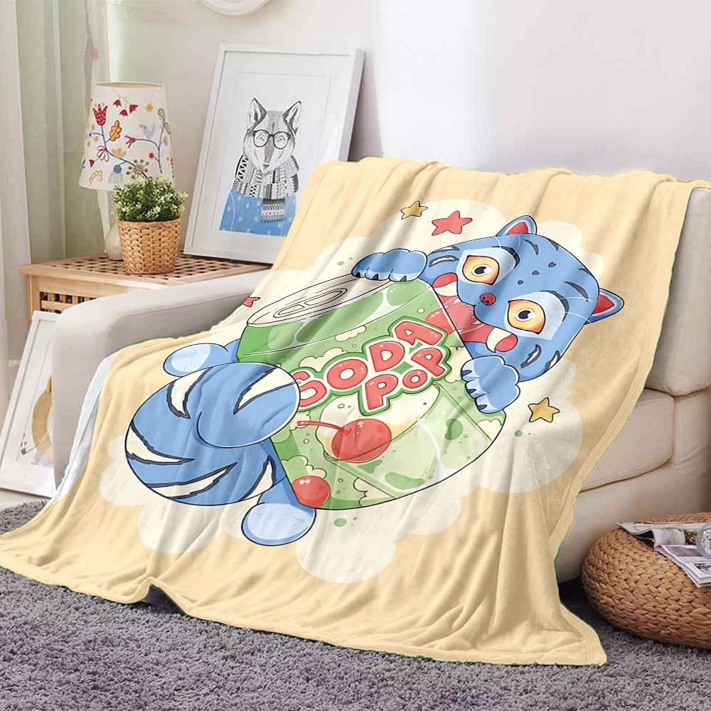 1pc K Pop Demon Hunters Cat Flannel Blanket, Soft Skin Friendly with Digital Printing, Various Sizes Available for Family, Friends, Birthday