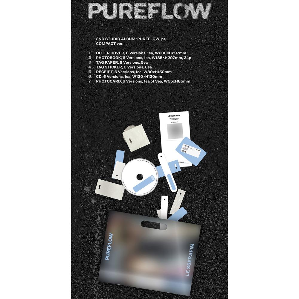 [Pre-Order] LE SSERAFIM PUREFLOW Kpop Album CD Photocard Official Random Compact Version