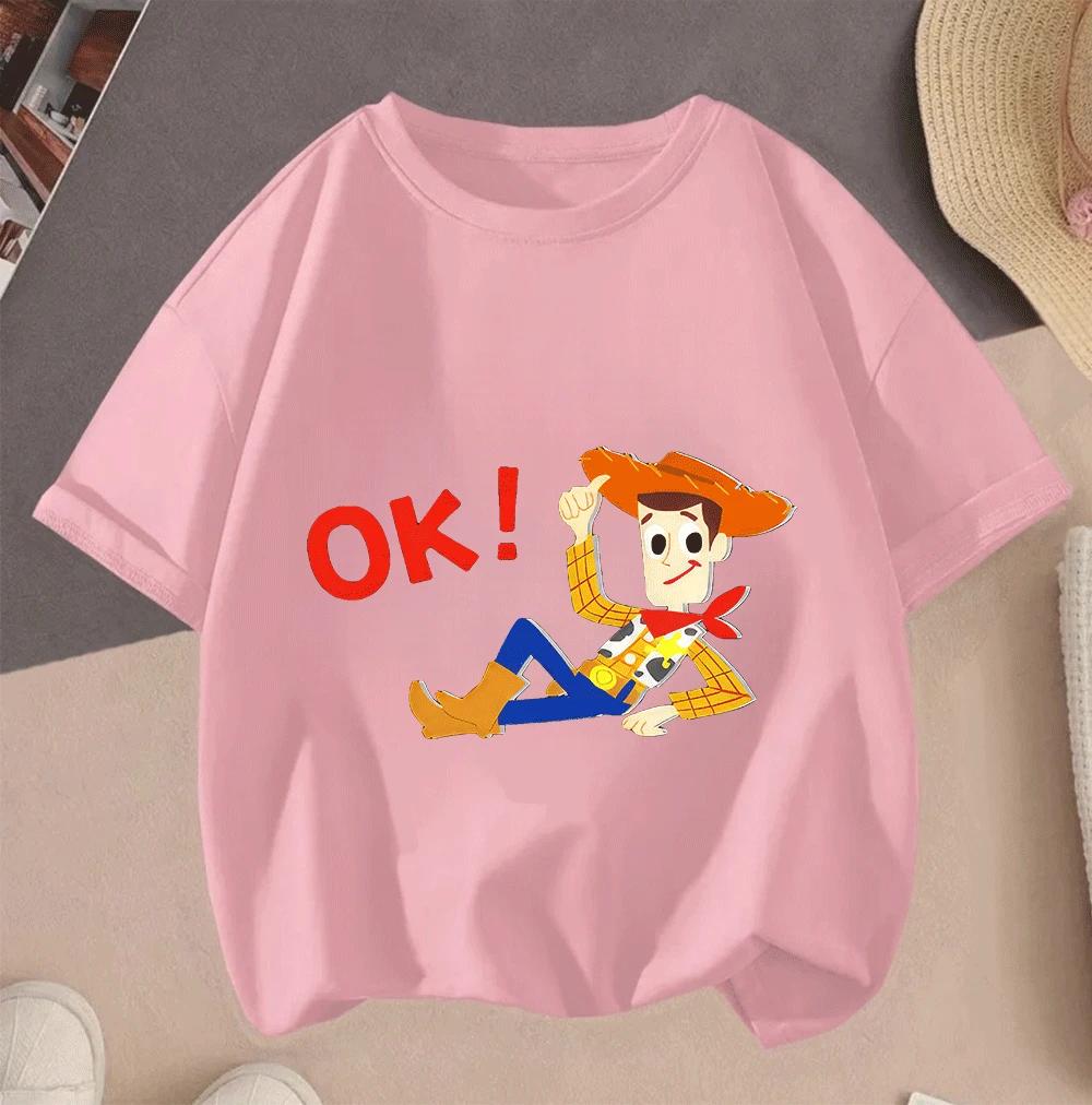 2026 Toy Story Cartoon Hot Sale 2D Print Casual Summer Short Sleeve Tops For Teenagers Boys Girls
