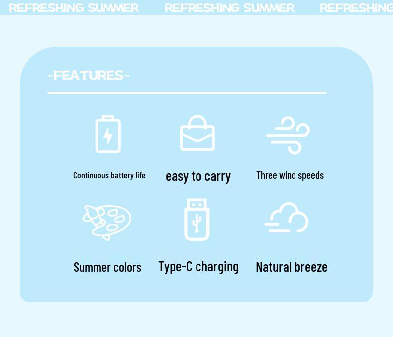 Handheld USB Rechargeable Mini Fan - Customizable Logo for Summer Office