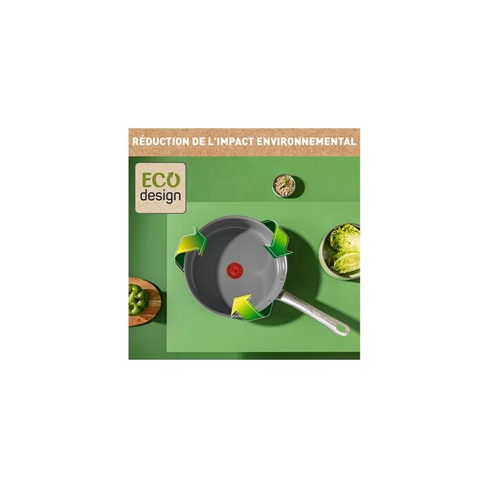 Tefal Sauteuse Renew+ éco-conçue C4243253 Gris Hippo Iron 24 cm - 3168430347755