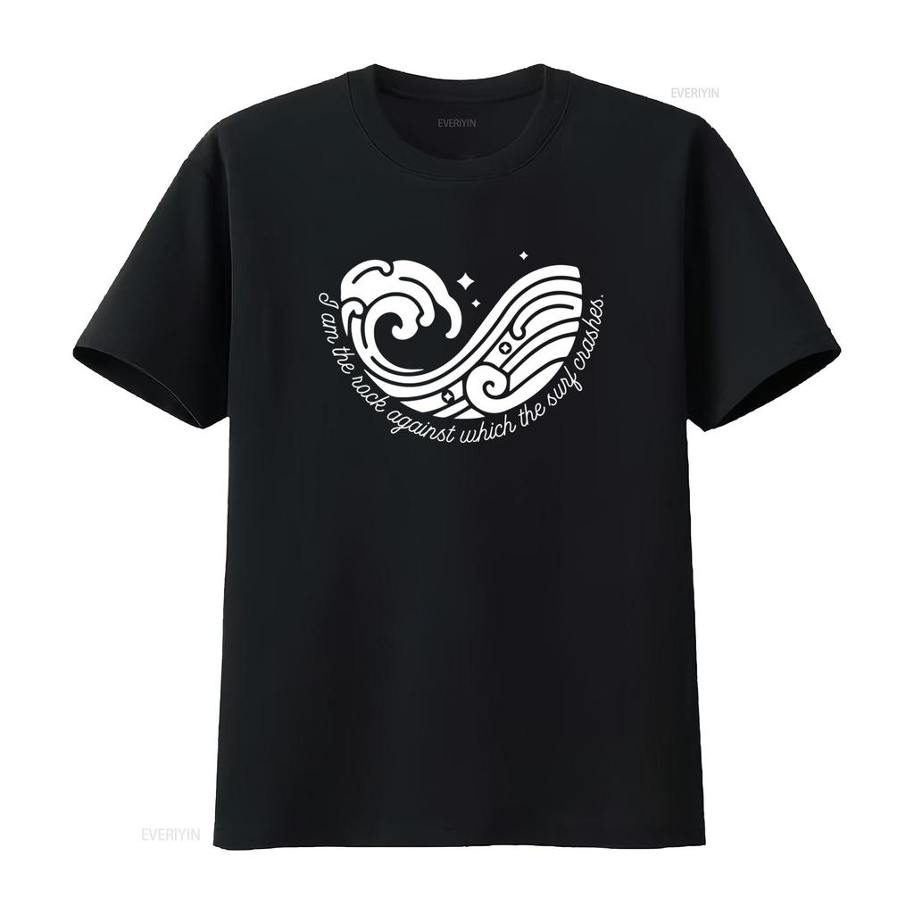 I Am The Rock Against Which Surf Crashes T Shirt Officially Licensed Sarah J Maas A Court Of Silver Flames Quote Nesta Gwen