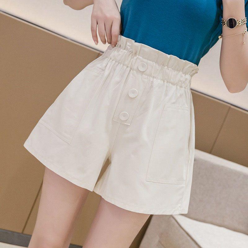 

Women s High-Waisted Retro A-Line Wide-Leg Shorts - Korean Style Casual Summer 2026 S (75-90 lbs) белый