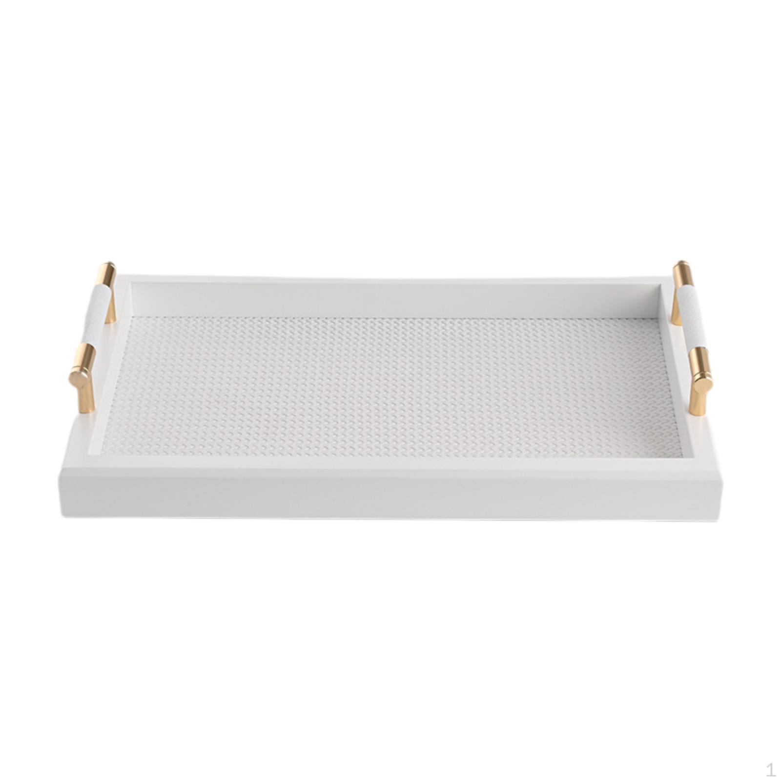 Rectangle Serving Tray Breakfast Platter with Handle Bathroom Vanity Jewelry Storage for