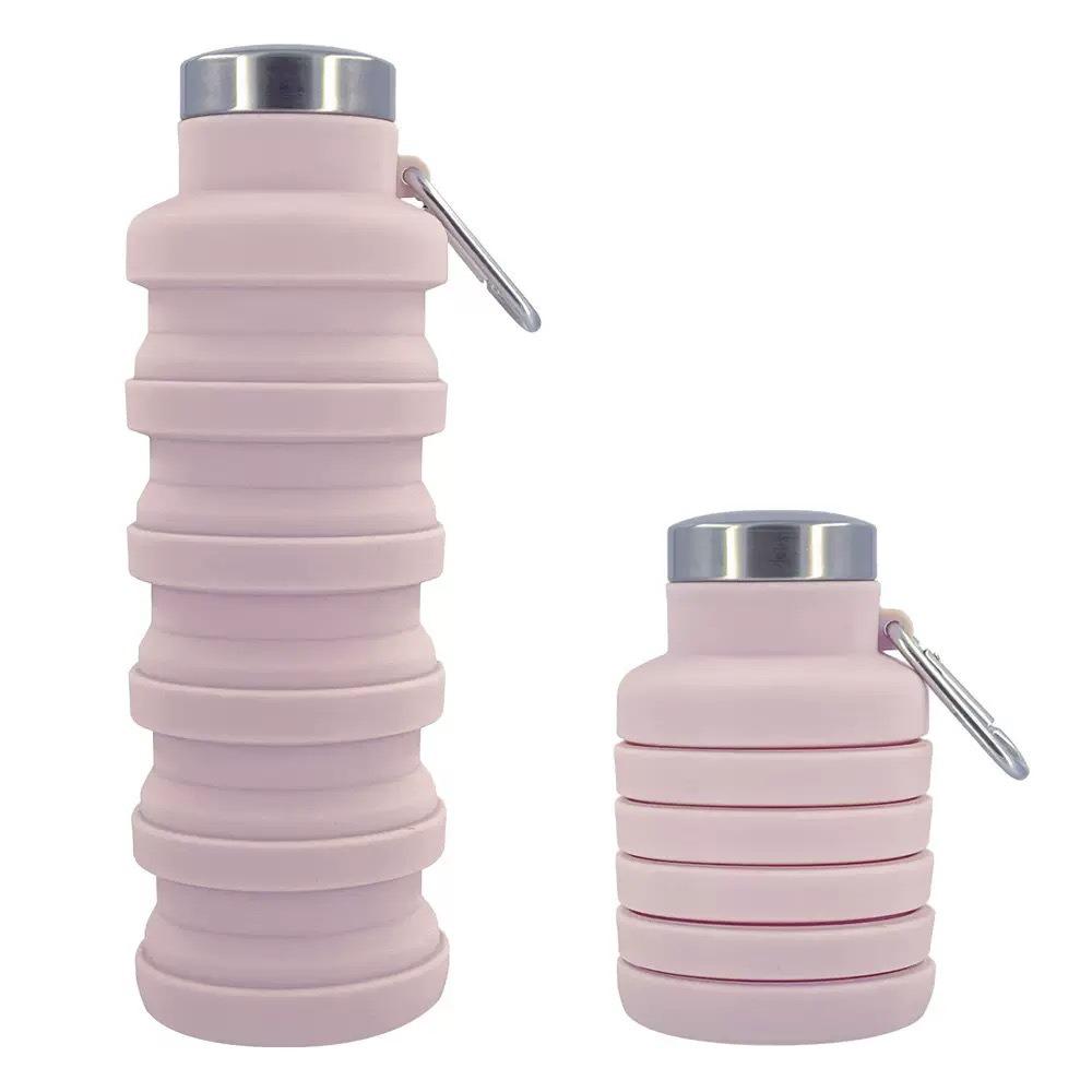 Collapsible Silicone Water Bottle, Leakproof Portable Sports Bottle for Travel & Hiking