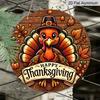 2D Flat, Decorative Signs & Plaques 1pc Happy Thanksgiving Aluminum Wall Art - Round Vintage Metal Sign with Fantasy Turkey, Autumn Leaves, Pumpkin