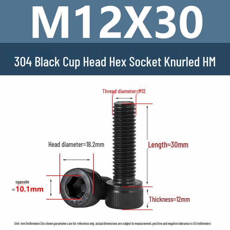 Yigu 304 Stainless Steel Hex Socket Cylindrical Head Screws: M2-M5 Bolts, M6-M12 Screws