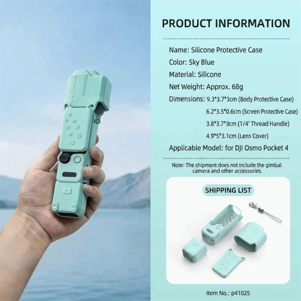 Silicone Material Lens Protector Anti-scratch Silicone Sleeve for DJI Osmo Pocket 4 Pocket Camera