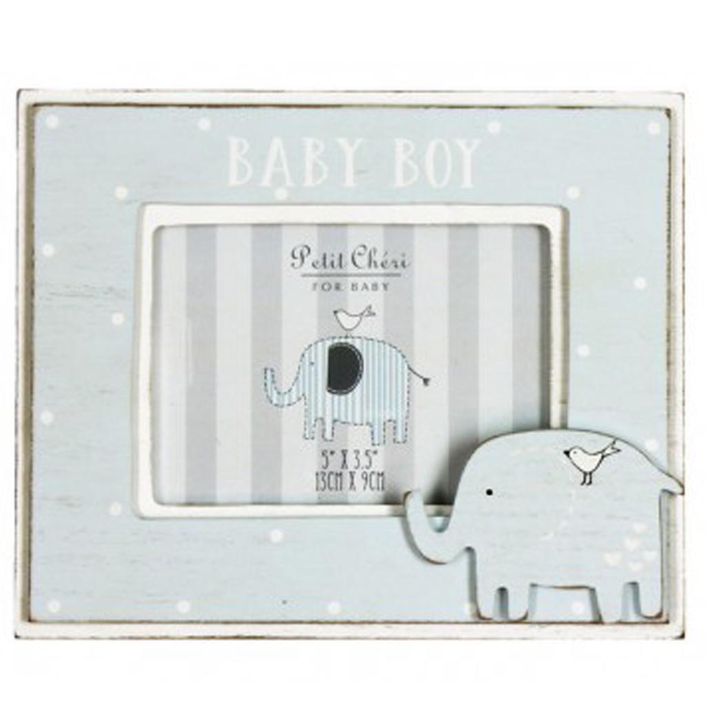 Les Trésors De Lily [Q2038] - Cadre Photo bois 'Baby Boy' bleu - 19x16 cm- photo 13x9 cm