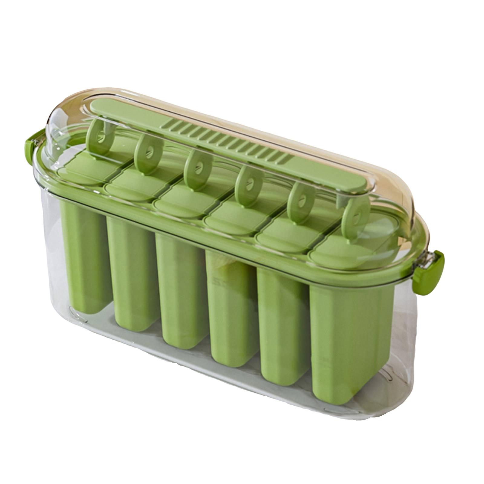 Reusable Ice Cream Mold Set with Lid Food Grade Popsicle Maker for Homemade Frozen Treats and Ice Popsicles One Size зелёный