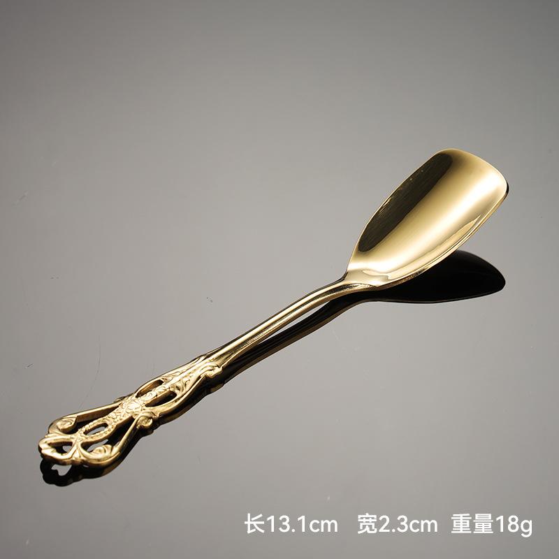 304 Stainless Steel European Hollow Court Relief Creative Dessert Cake Spoon Fork Ins Retro Souvenir