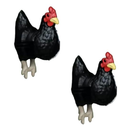 Chicken Stud Earrings Handmade Farm Animal Jewelry Farmhouse Style Chicken Earrings Gifts for Chicken Lovers