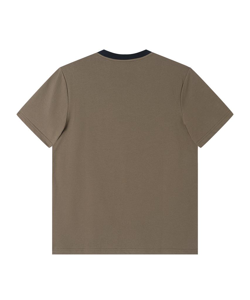 SOLEW Logo Graphic Ringer T-Shirt_Khaki