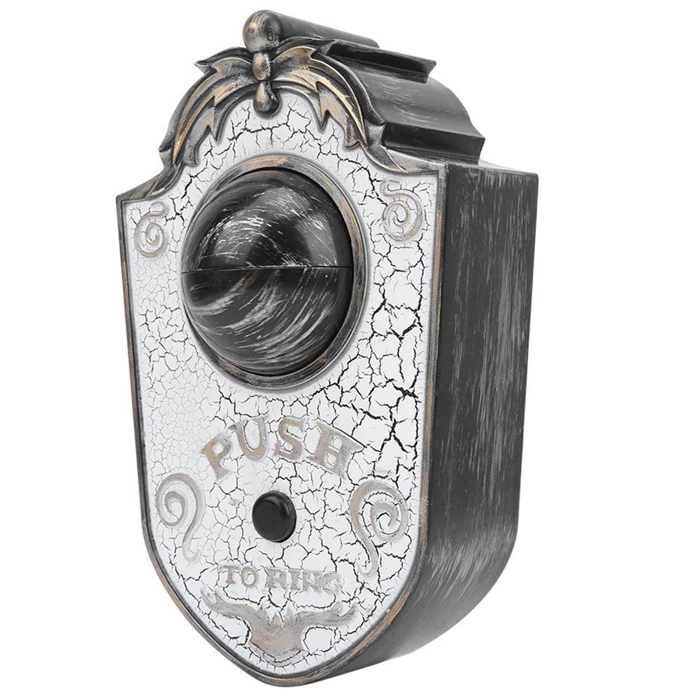Halloween OneEyed Doorbell Decoration Door Hanging Doorbell Eyeball with Sound(White )