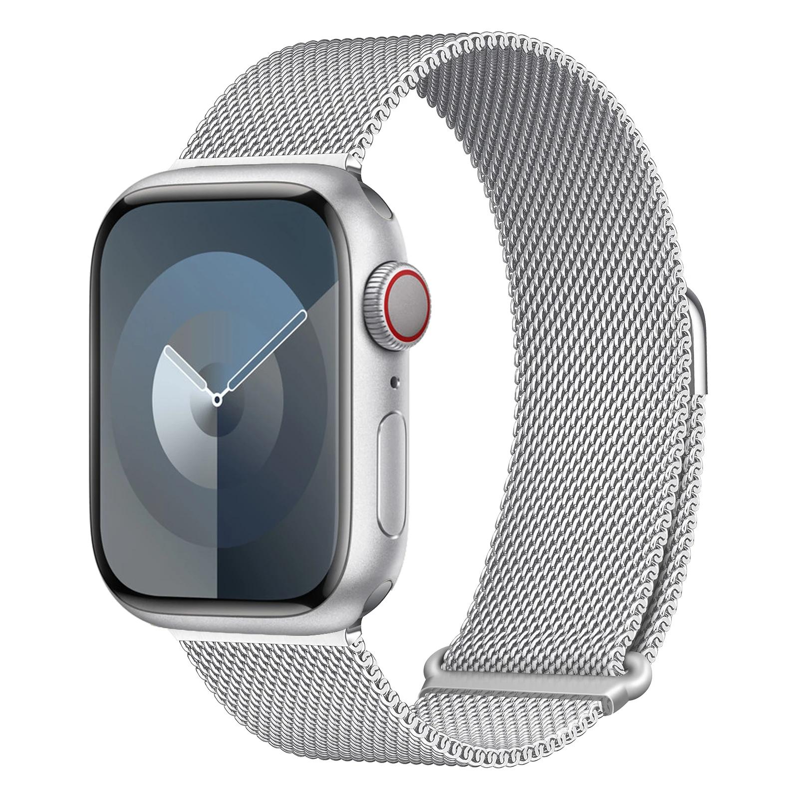 

Magnetic Strap for Apple watch band series 9 8 7 6 5 4 3 SE Ultra 45mm 44mm 49mm 38 42mm 41mm 40mm correa bracelet iWatch bands 38mm 40mm 41mm серебряный