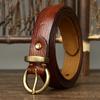 2.4cm Female Real Genuine Leather Belt Copper Pin Buckle Women Wild Cowskin Belts Fashion Simple Waist Jeans Strap