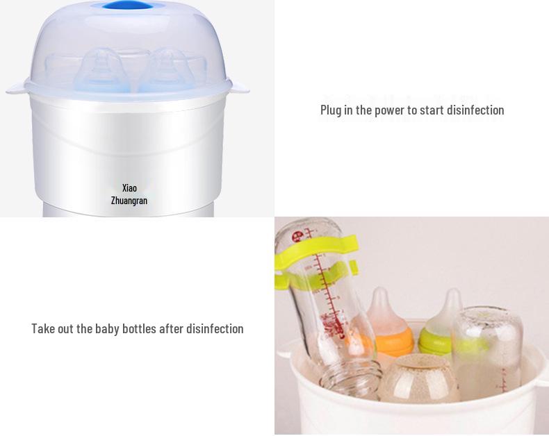 Little Bear 6-Bottle Baby Bottle Steam Sterilizer with Large Capacity and One-Button Operation
