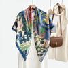 Scialle Versatile alla Moda Viaggio al Mare Scialle Quadrato per Aria Condizionata Sciarpa di Seta da Donna Scialle Protezione Solare Sciarpa Quadrata 110 Cm Stampa