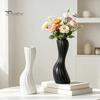 Unique Relief Pattern Vase Minimalist Twisted Vase, Modern Ribbed Flower Decorative Container, Creative Stylish Entrance Hall Decor Floral Arrangement