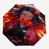 1pc Flaming Butterflies Kamado Nezuko Automatic 3-Fold Cartoon Umbrella Design, Cute Cartoon Pattern, Portable Outdoor Umbrella, Perfect, Holiday Gift