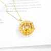 Bird's Nest Citrine Ring & Earring Set with Luxury Round Pendant Necklace - Light Luxury Colored Gemstones Collection