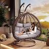 Indoor/Outdoor Double Rattan Hanging Swing Chair