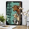 Vintage Metal Poster Cow Wall Art Tin Sign for Kitchen Bar