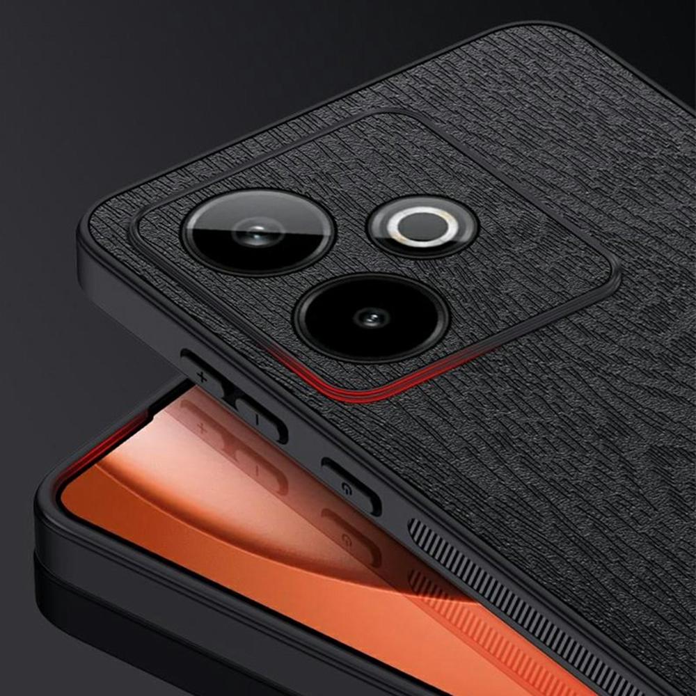 For Realme GT 7 5G Case Wood Texture PU Leather Coated PC TPU Phone Cover