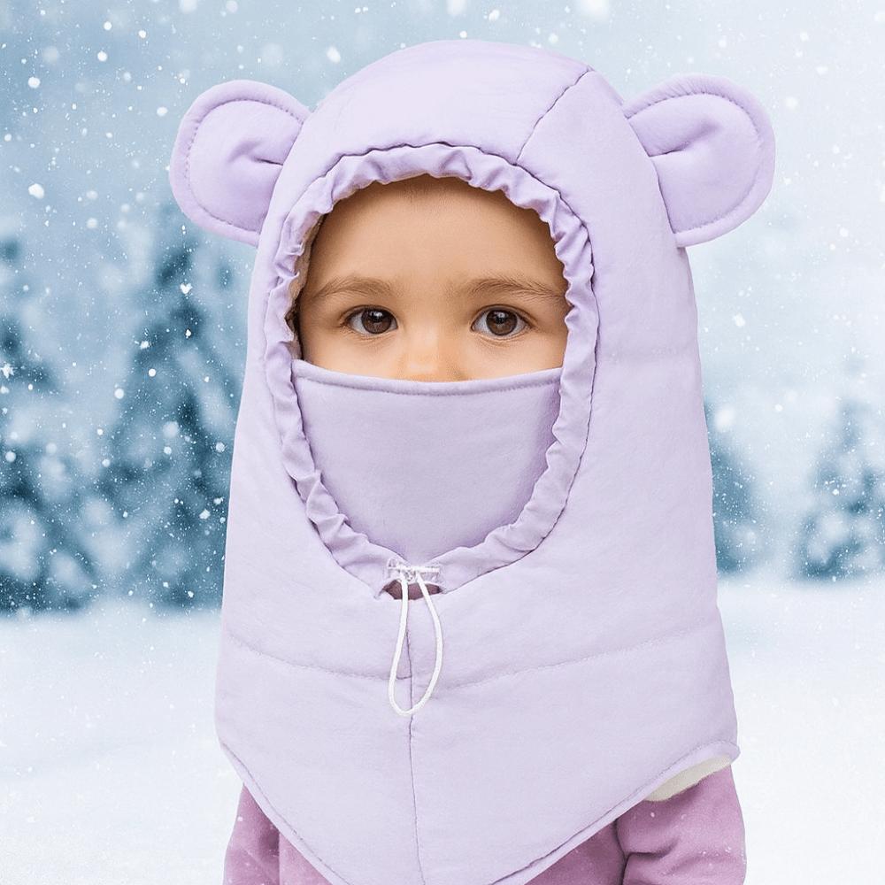Keep Warm Balaclava Hat Solid Color Ski Mask Hat Simple Winter Ear Protection Cap Sports