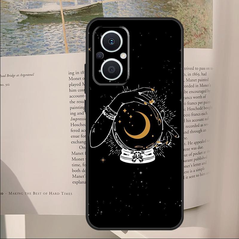 Fortune Telling Moon Stars Hands Art Cover For OPPO Reno 11F 12F 13F 14F 10 11 12 13 14 Pro 7 8 Lite OPPO Find X6 X8 X9 Pro Case