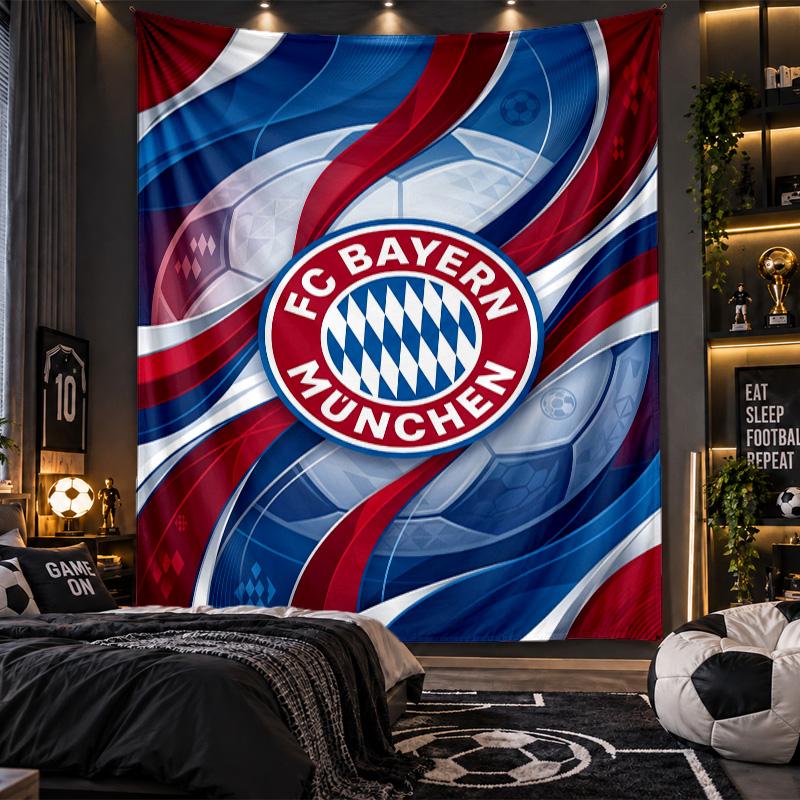 Nástěnná tapiserie s potiskem Bayern Mnichov, látka do obývacího pokoje, ložnice, domácí dekorace