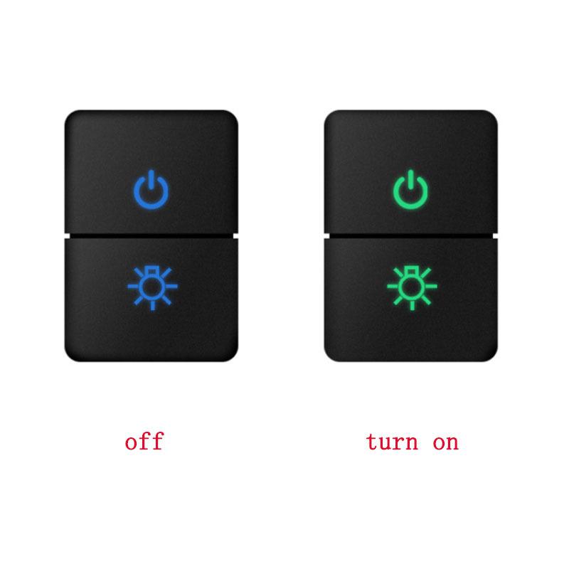 1pc Dual key switch dual switch fog lights radar power supply LED Headlight Switch Button for Mitsubishi L200 15-18