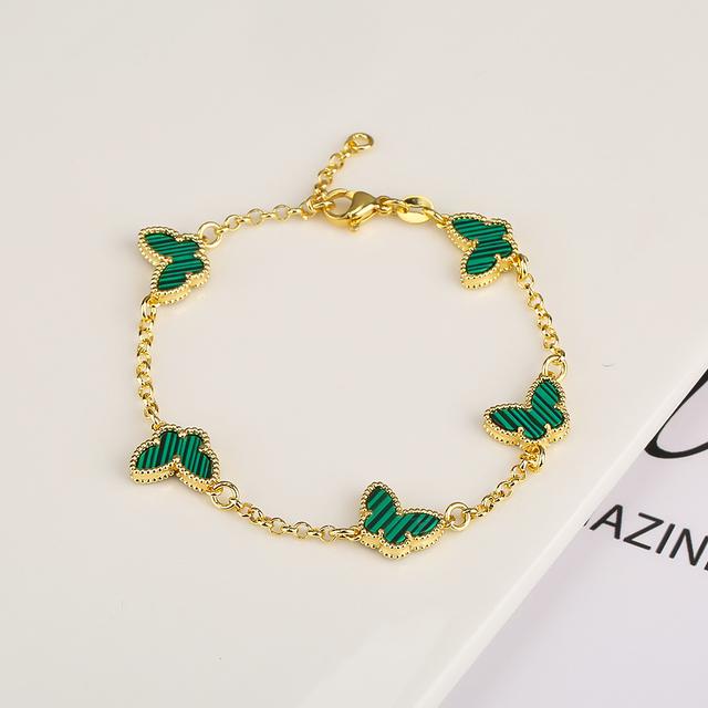 INS Hot Selling New Insect Butterfly Bracelet Personalized Natural Stone Adjustable Bracelet For Woman Girl Zircon Daily Wear