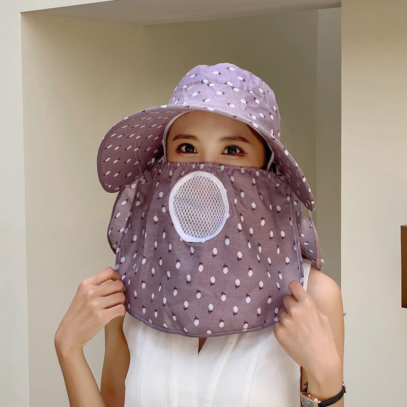 Premium summer sun hat, large brim, UV protection, face cover, shawl, neck protection, sun protection hat, sunshade tea picking women's hat