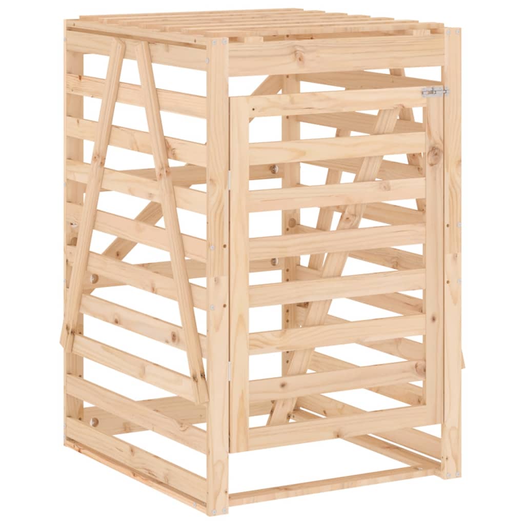 2 Bin Wooden Waste Bin Enclosure Solid Pine Wood