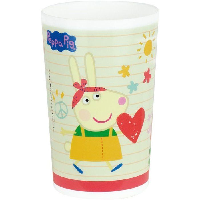 Lot vaisselle - FUN HOUSE - PEPPA PIG - 2 assiettes creuses Ø 22 cm, 2 verres 220 ml, gourde 350 ml, boîte à goûter et peluche 17 cm