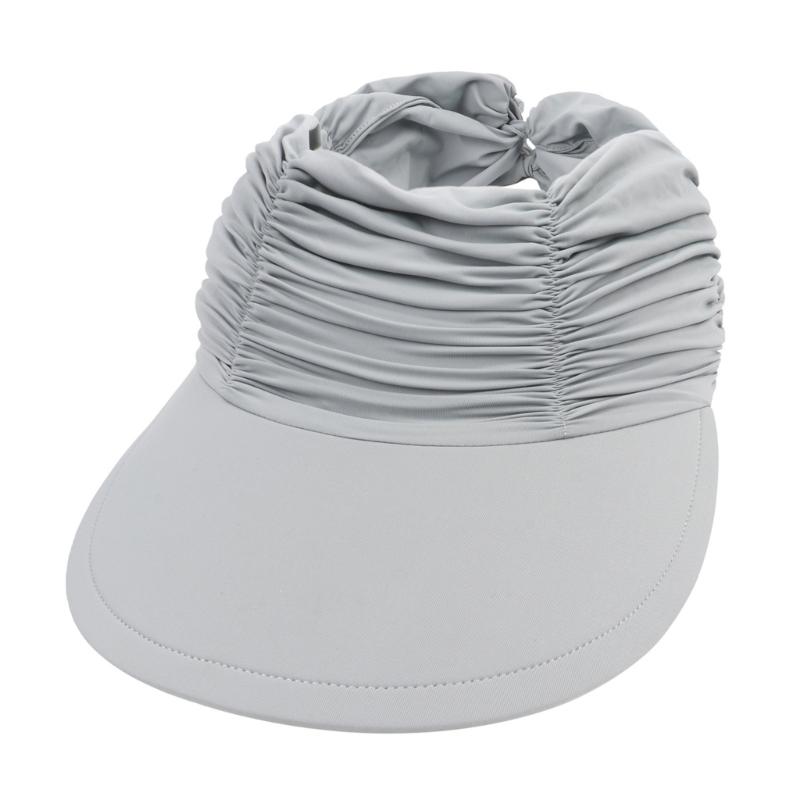 Long Brim Sun Hat for Women Breathable Open Top Sun Beach Cap UV Protective Hat with Adjustable Strap Foldable Visor Hat