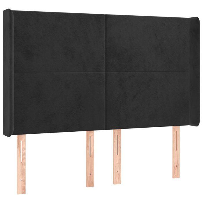 VidaXL LED Headboard Bedroom Furniture Double Bed Accessory Head of Bed Frame Interior Black 3123818