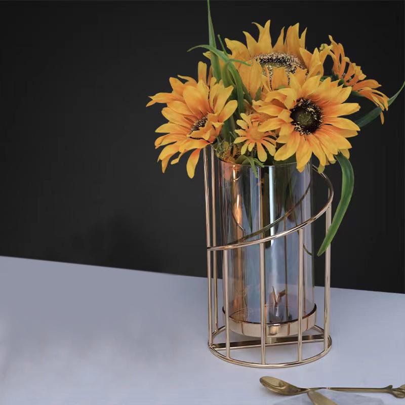 Candlestick Electroplate Golden Romantic Rotating Candlestick for Home Party Wedding 20x12cm 7.84x4.72in