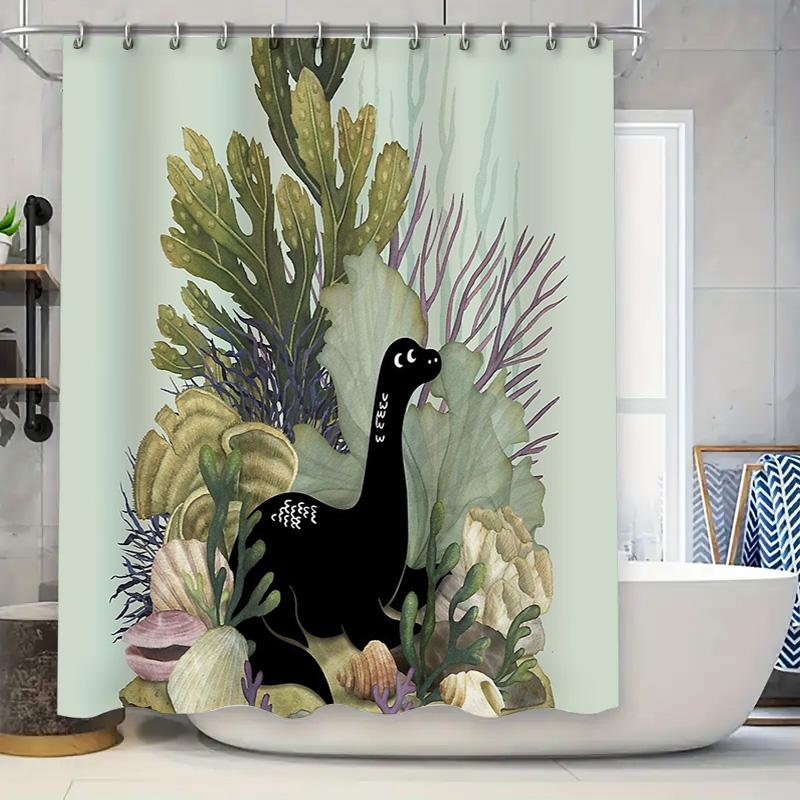 

Ocean Themed Shower Curtain Sea Turtle Beach Coastal Bathroom Decor Waterproof Fabric Liner Set W60H190(CM)-1 Pcs