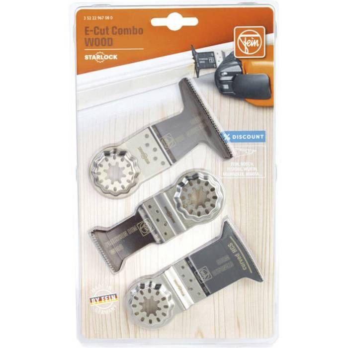 Lames de scie plongeante - FEIN - E-Cut Starlock - 3 pièces - Spécial bois - Gris
