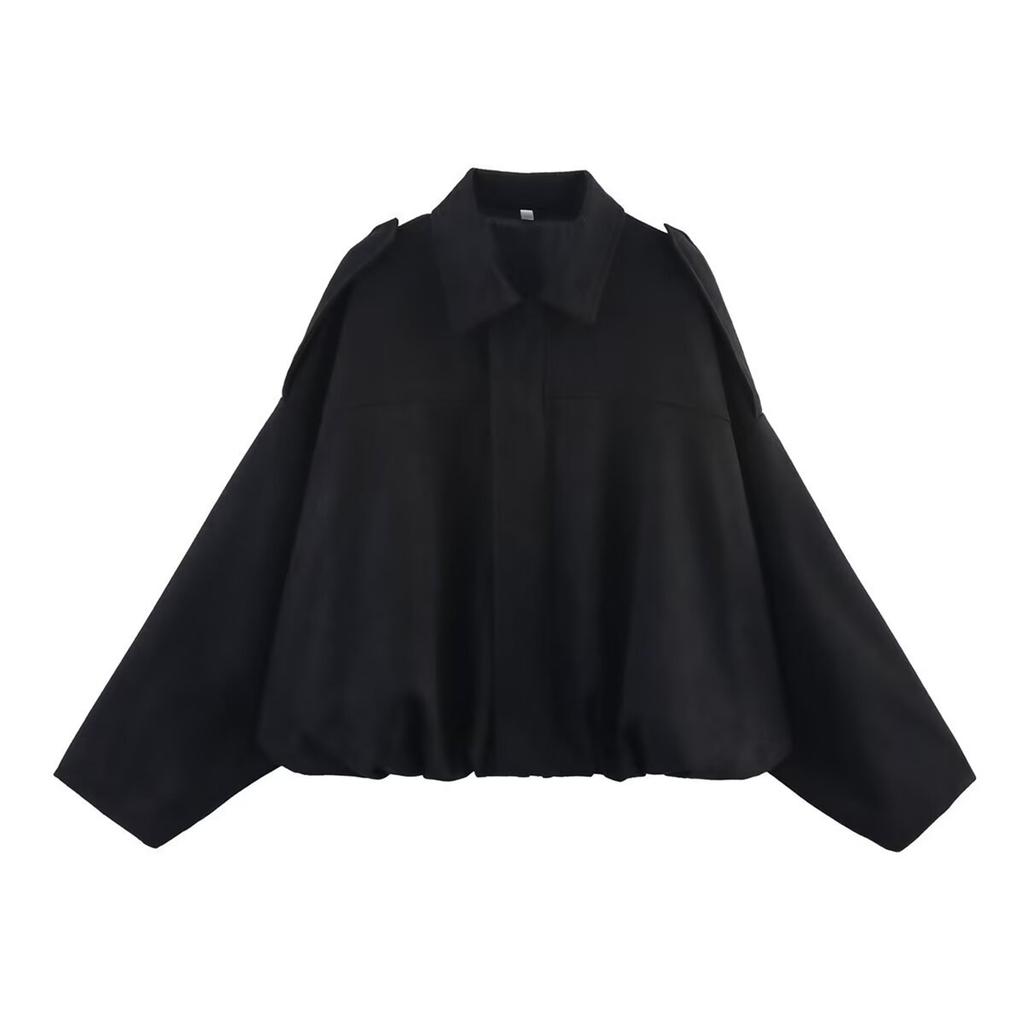 Women's Solid Color Fashionable Sleeve Long Sleeved Zipper Casual Top Jacket Jacket