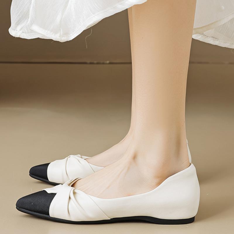 Fashion Fall Women's Pointed Single Shoes New Shallow Mouth Folding Soft Sole Non-slip Flat Mary Jane Shoes