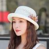 Korean Style Flower Fisherman Hat Rolled Brim Women Sun Cap Sweet Sunscreen Bucket Cap  Fishing