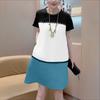 ZANZEA Women Casual Round Neck Short Sleeve Summer Patchwork Dress