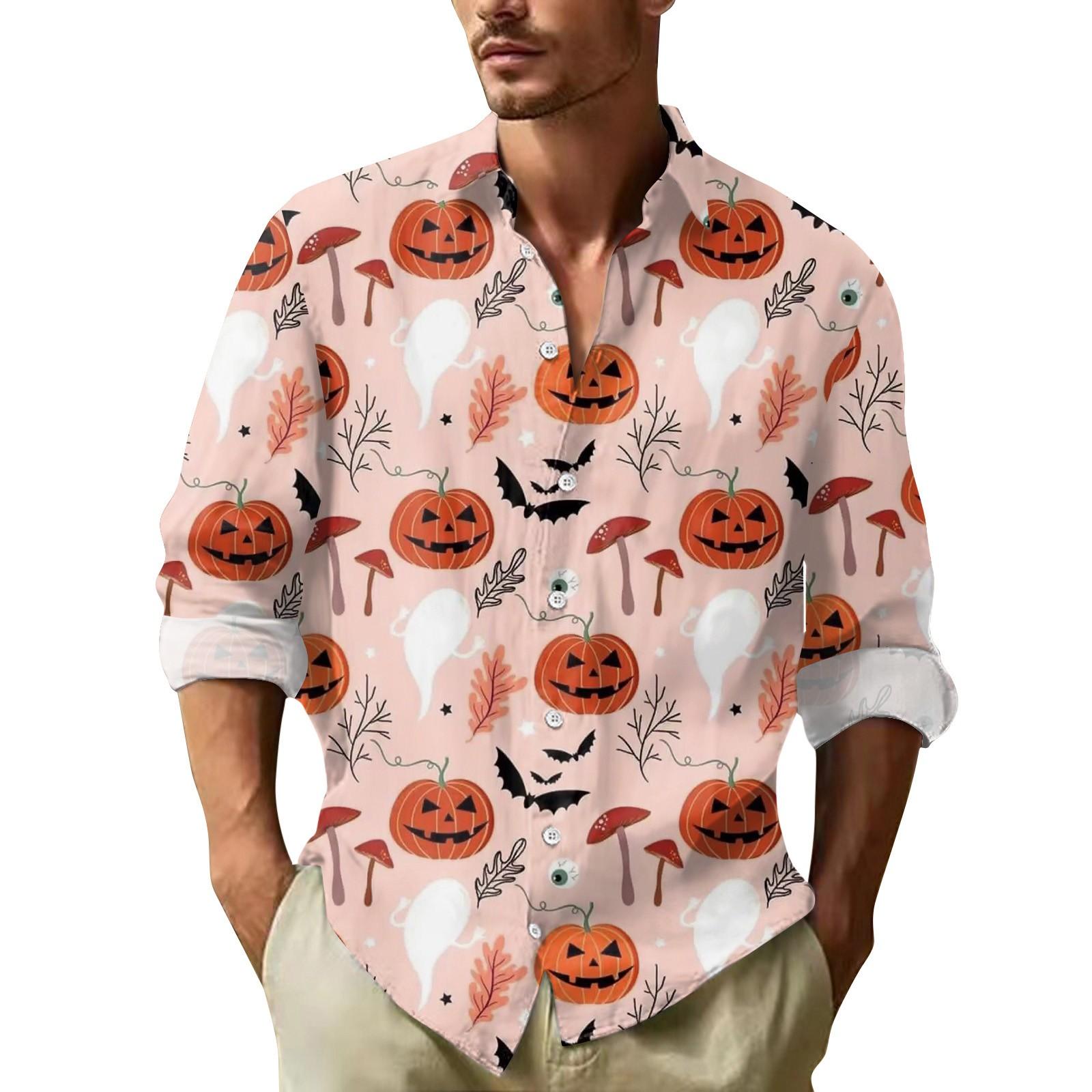 Мужские рубашки с длинными рукавами и пуговицами на Хэллоуин — фото 8