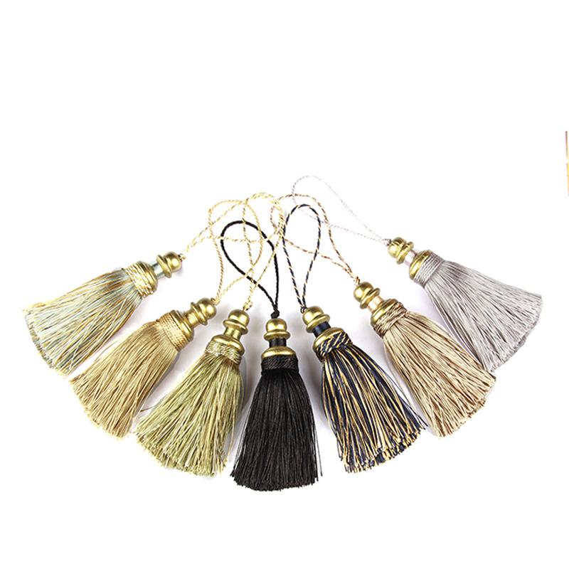 1Pc Goldene Quasten Handwerk Trim Hängenden Seil Seide Fringe Vorhang Dekor Hause Zubehör Wohnzimmer Schmuck DIY Dekorative